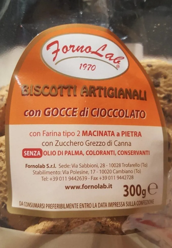 Biscotti artigianali con gocce di cioccolato