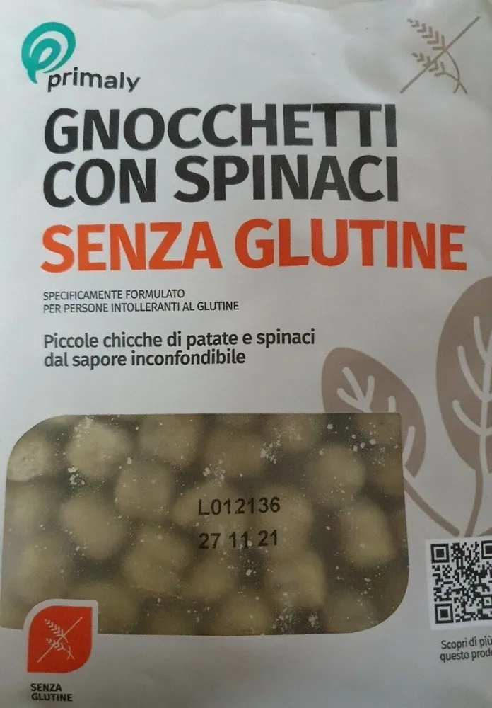 Gnocchetti con spinaci senza glutine