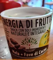 Mela e fave di cacao snack
