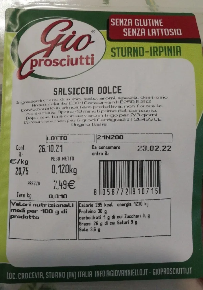 Salsiccia dolce