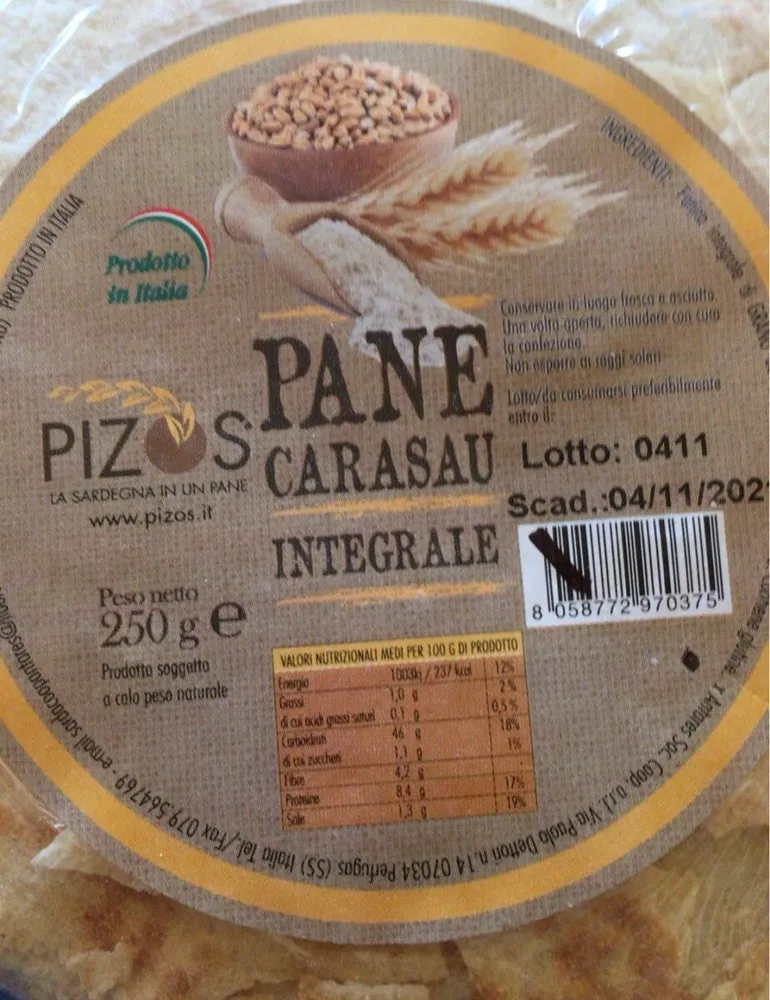 Pane carasau integrale