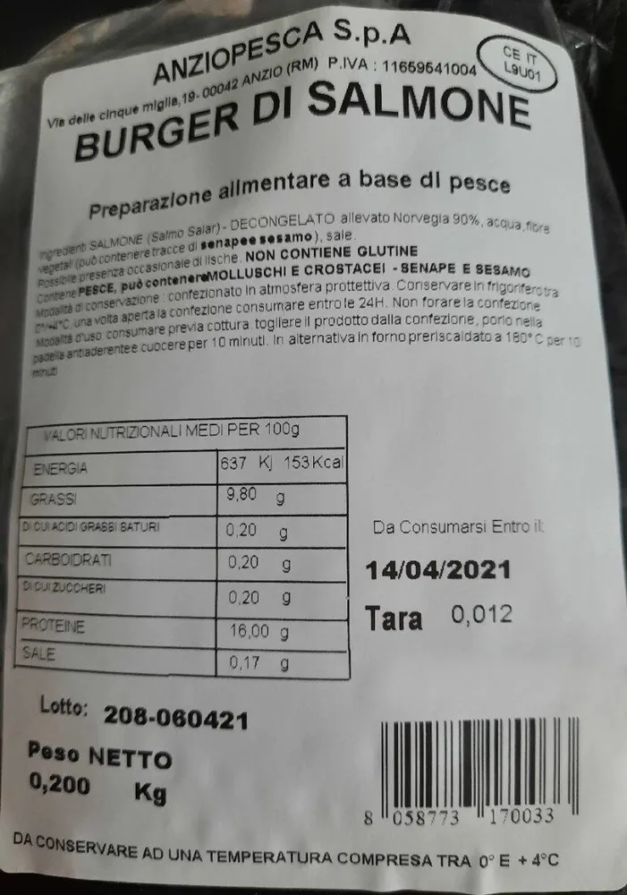 Burger di salmone