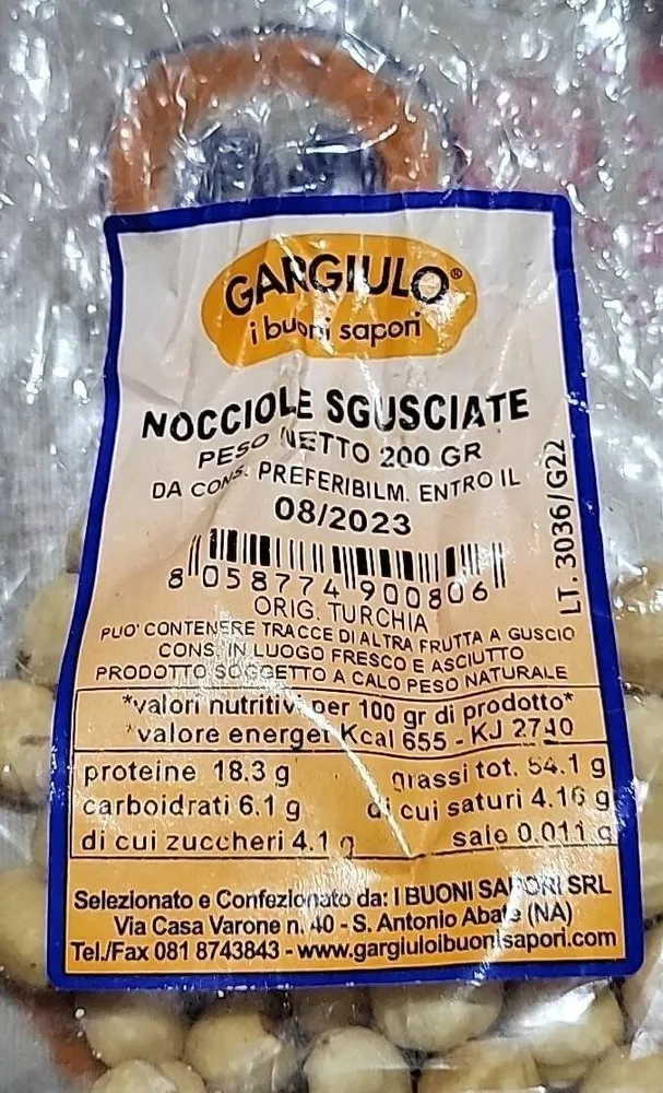 NOCCIOLE SGUSCIATE