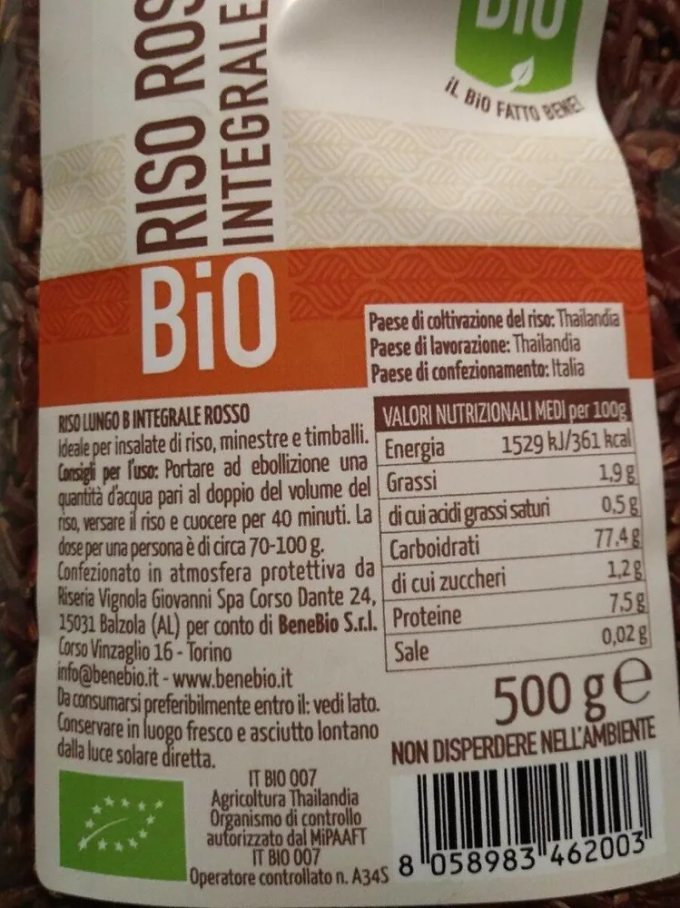 Riso rosso integrale bio