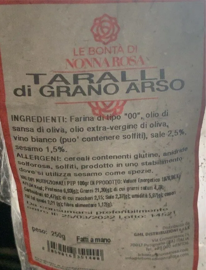 taralli di grano arso