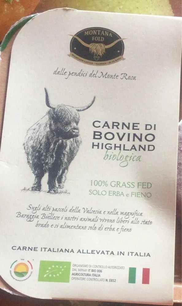 Carne di bovino highland biologica