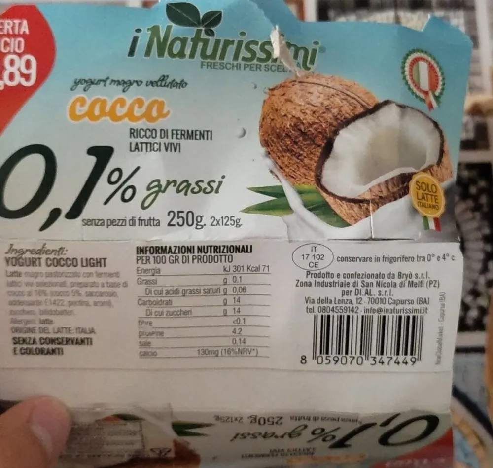 Yougurt al cocco