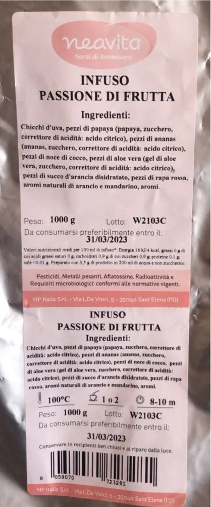 Infuso passione di frutta