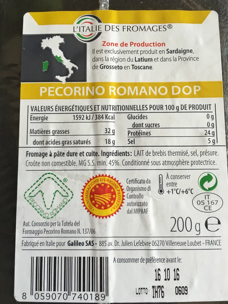 Pecorino Romano DOP