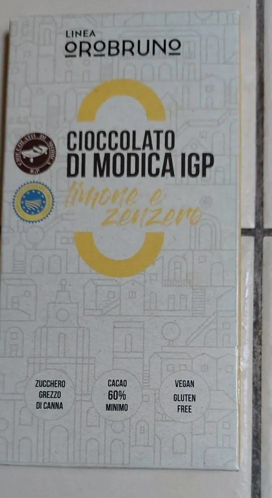 Cioccolato di Modica Igp limone e zenzero