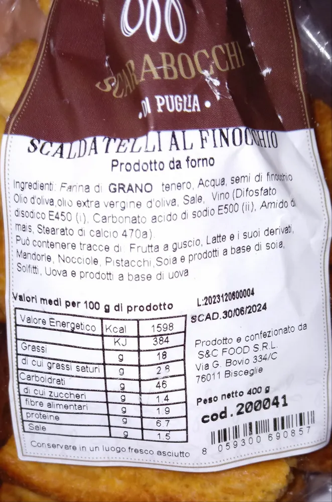 Scaldatelli al finocchio