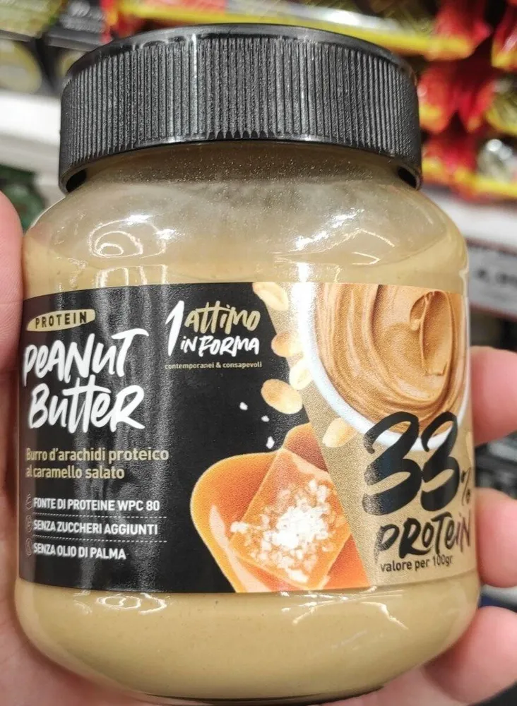 Burro d'arachidi proteico al caramello salato
