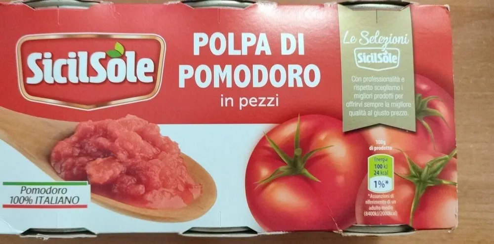 Polpa di pomodoro in pezzi