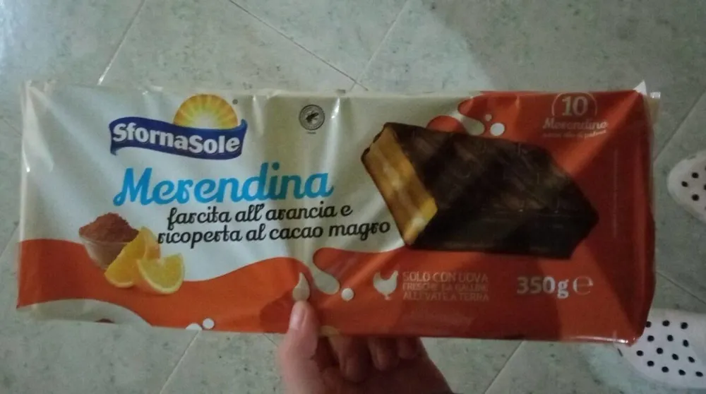 merendina farcita all'arancia e ricoperta di cioccolato magro