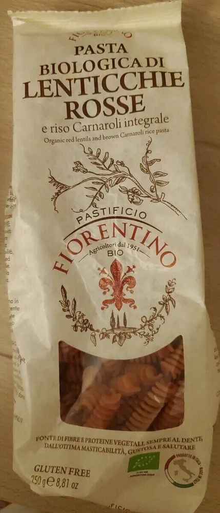 Pasta biologica di lenticchie rosse