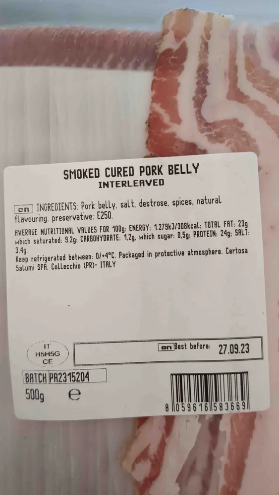 Smoked Cured Pork Belly
