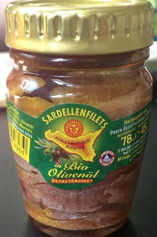 Sardellenfilletd in Bio Olivenöl