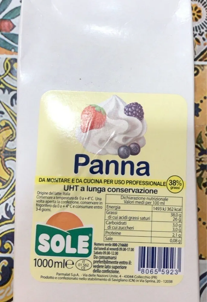 Panna da montare