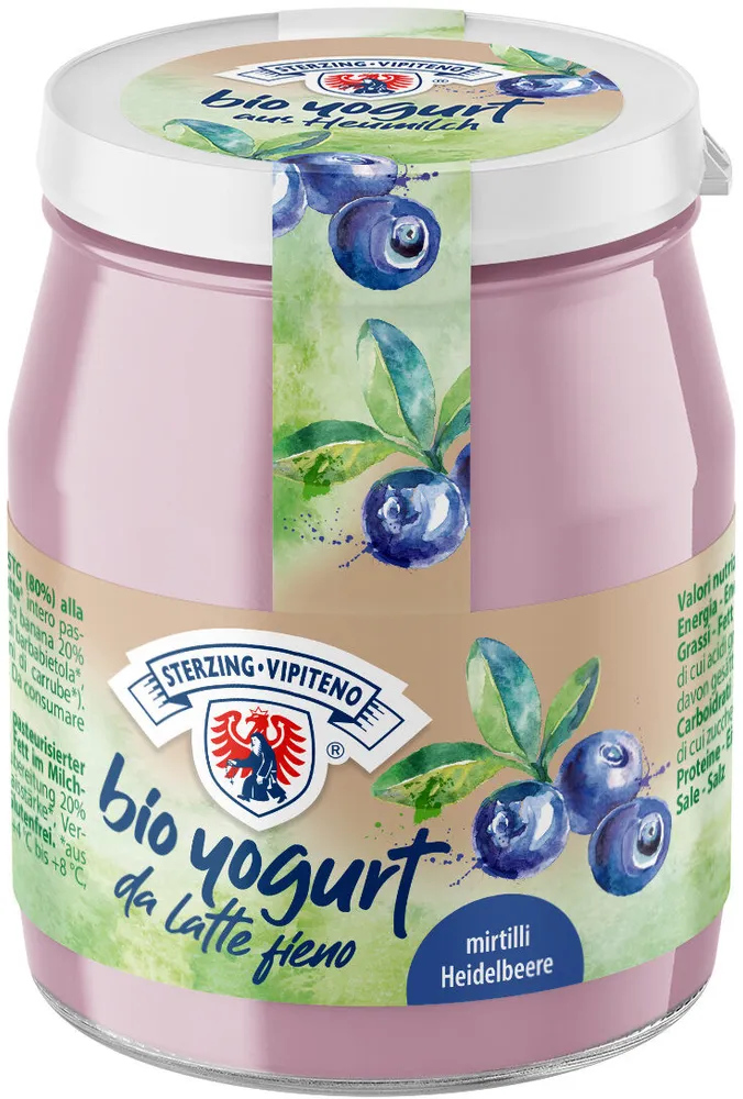 Yogurt biologico intero da latte fieno STG - 150g - mirtillo nero
