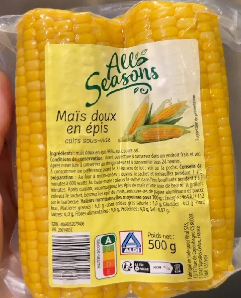 Maïs doux en epis