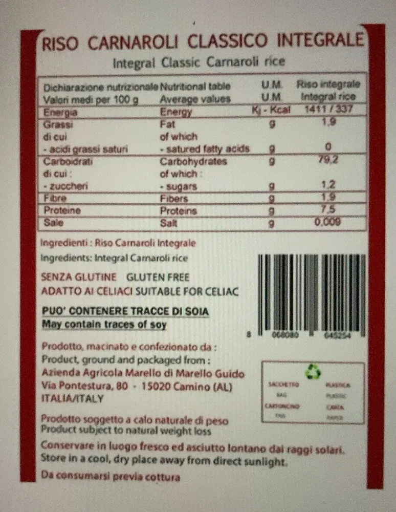 Riso caranroli classico integrale