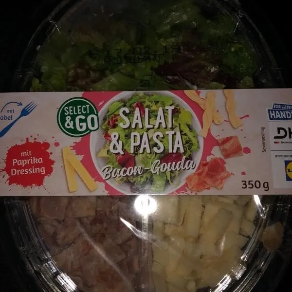 Salat &  Pasta Bacon-Gouda