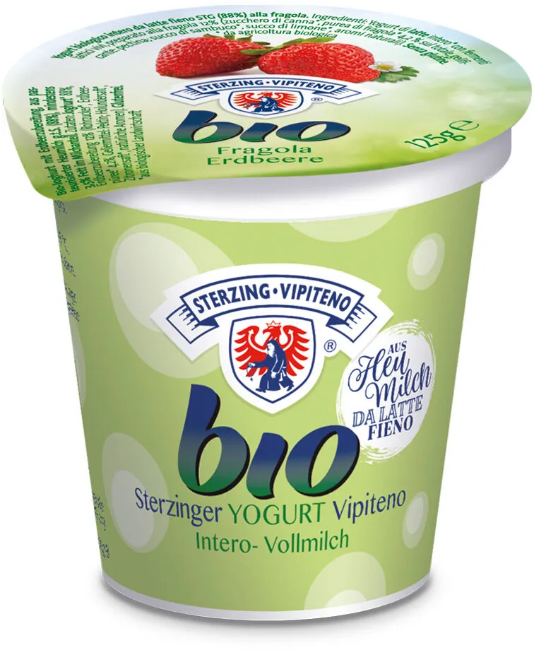 Yogurt biologico da latte fieno STG - 125g - Gusto fragola