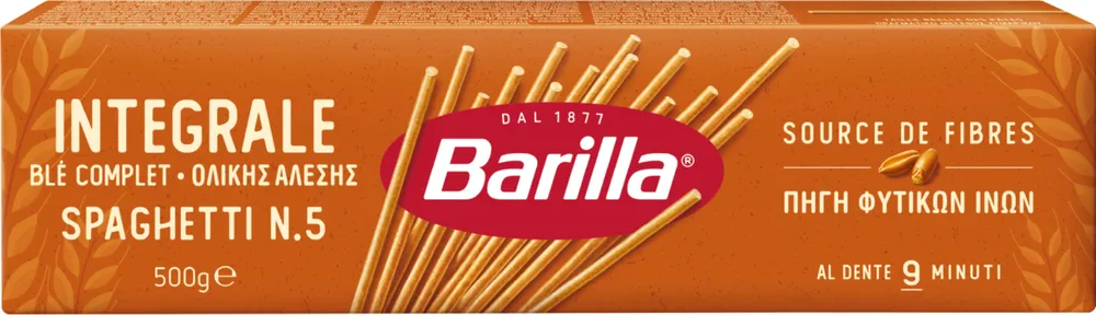 Pâtes spaghetti au blé complet integral 500g