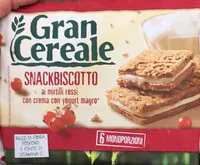 Snackbiscotto ai mirtilli rossi con crema con yogurt magro