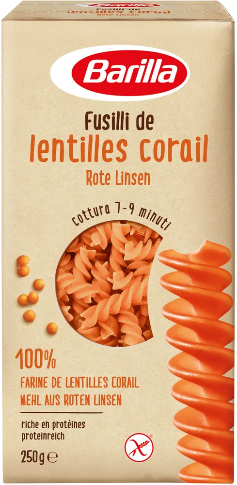 Fusilli aus roten Linsen