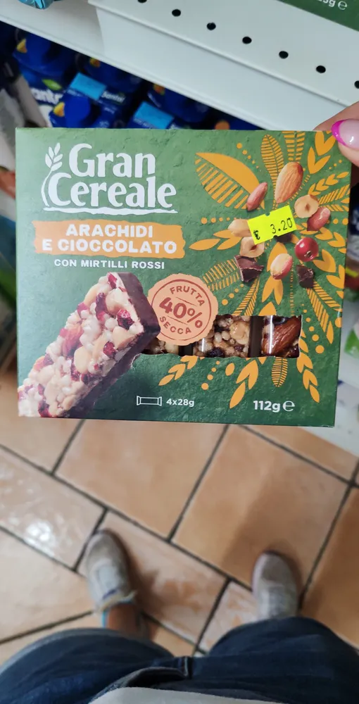 Gran Cereale ARACHIDI E CIOCCOLATO CON MIRTILLI ROSSI