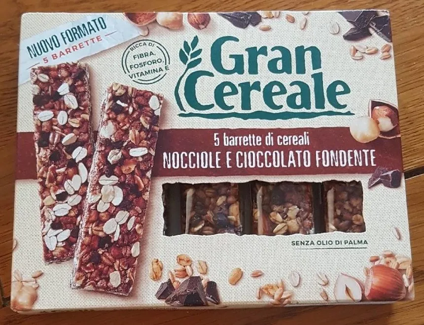 5 barrette di cereali, Nocciole e cioccolato fondente