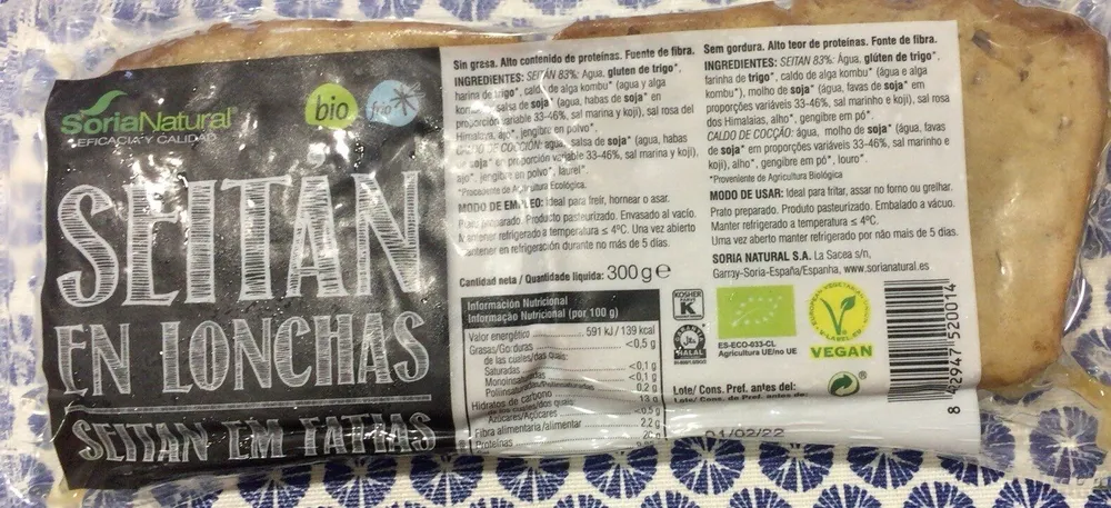 Seitán en lonchas