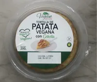 Tortilla de patata vegana con cebolla