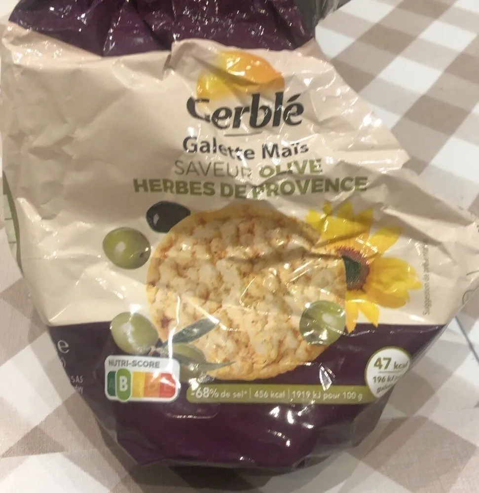 Galette Maïs saveur olive herbes de Provence