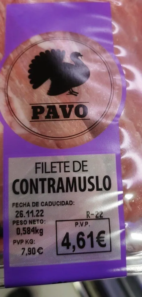 Filete contramuslo pavo