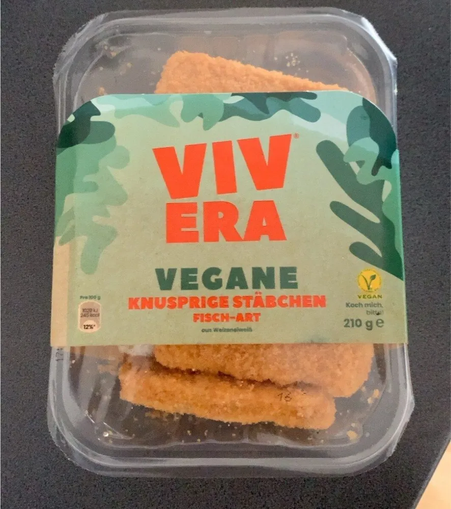 Vegane knusprige stäbchen fisch art
