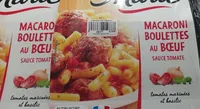 Macaroni boulettes au boeuf sauce tomate