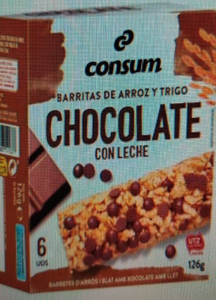 Barritas de Cereales Arroz trigo Cocolate
