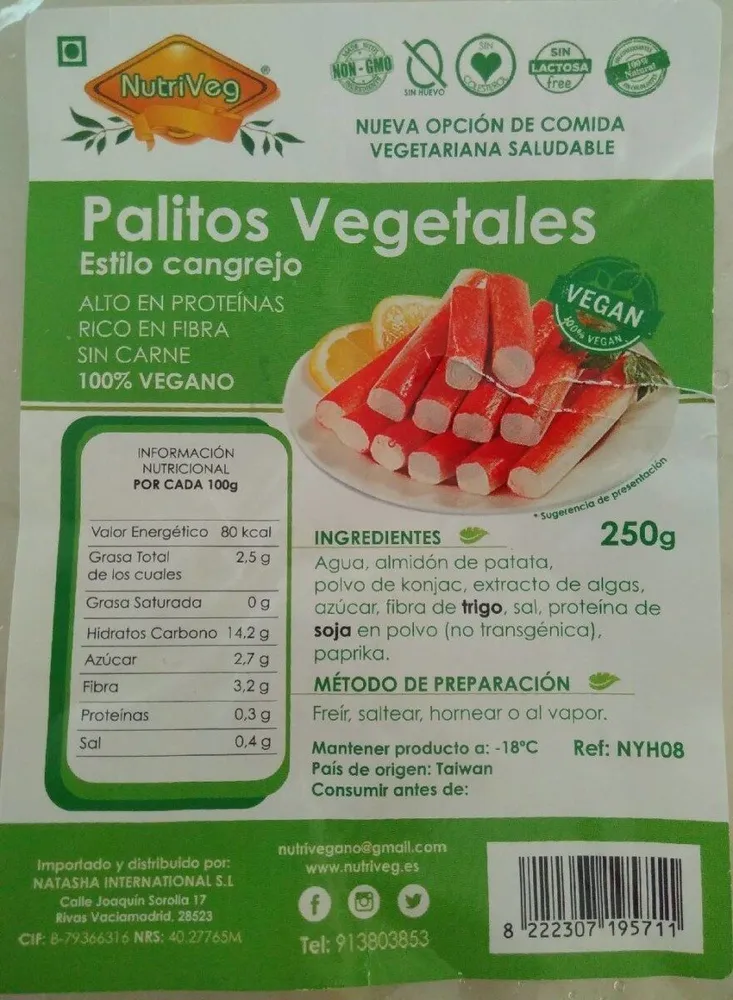 Palitos Vegetales Estilo Cangrejo