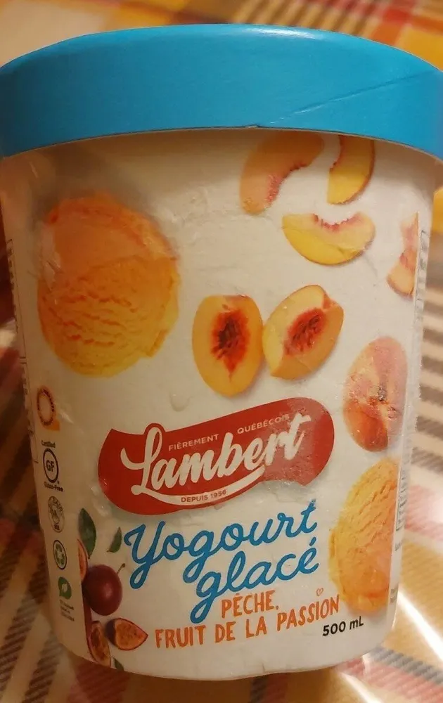 Yogourt glacé pêche fruit de la passion