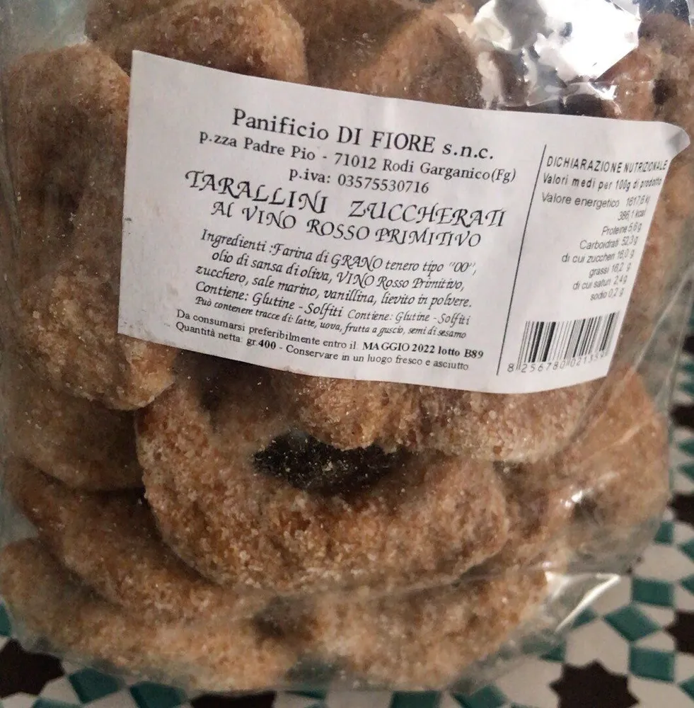 Tarallini zuccherati al vino rosso primitivo