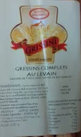 Gressins complets au levain
