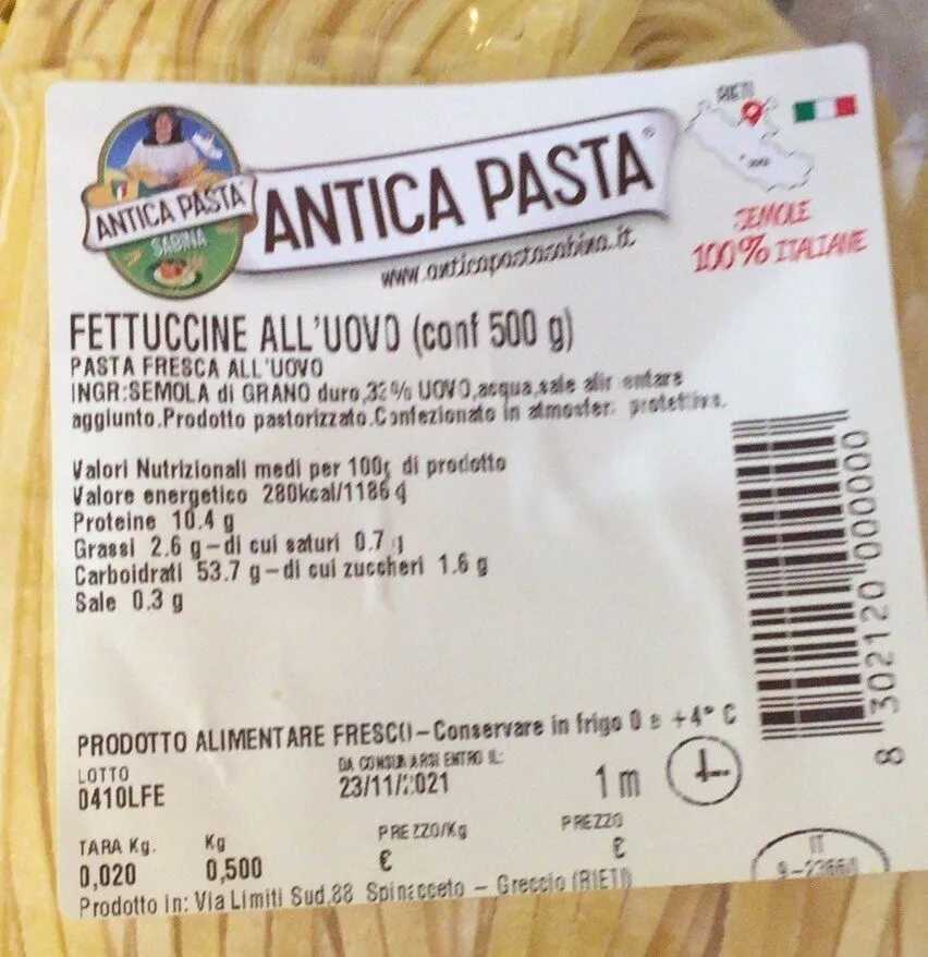 Fettuccine all’uovo