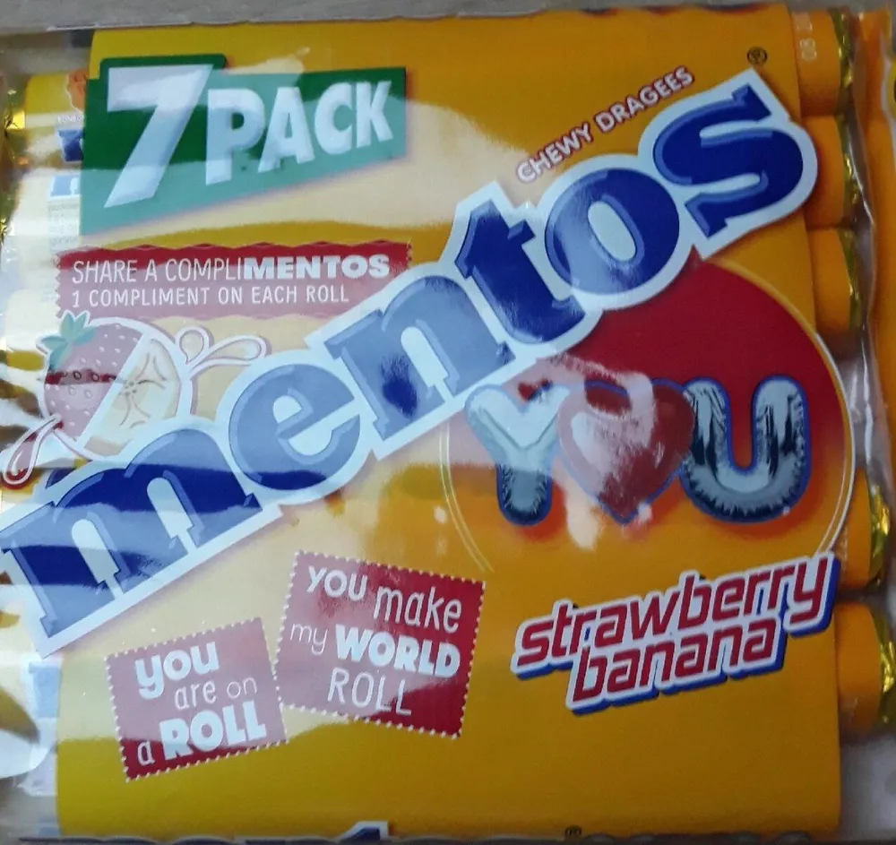 Mentos strawberry banana
