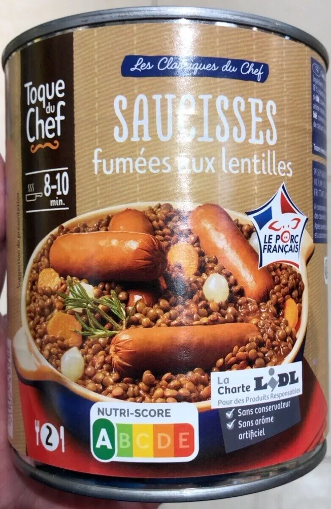 Saucisses fumées aux lentilles