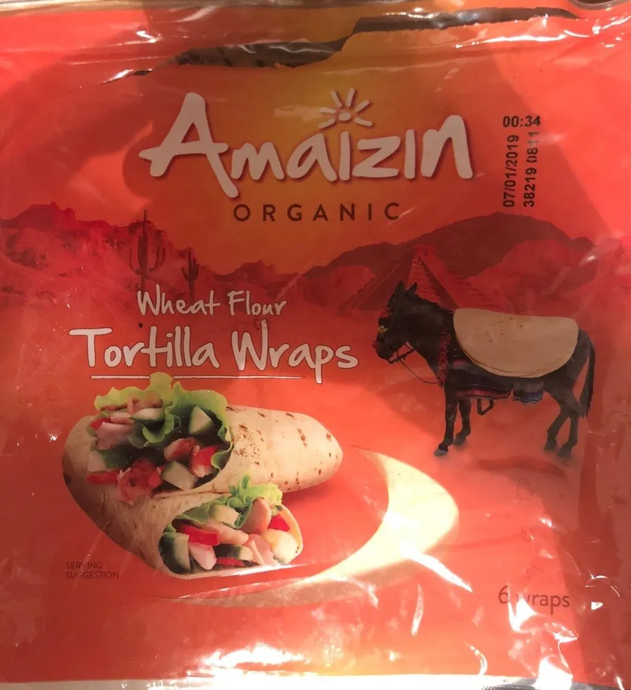 Wheat flour tortilla wrap