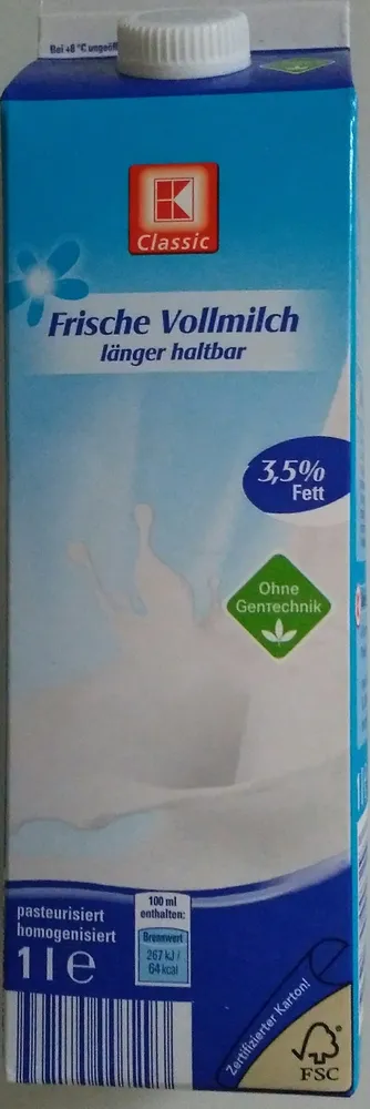 Frische Vollmilch 3,5% Fett