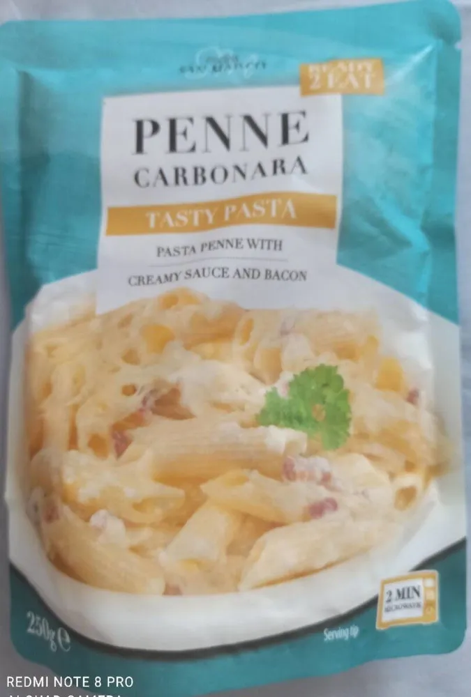 Penne carbonara tasty pasta