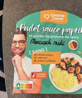 Poulet sauce paprika et sa purée de pommes de terre - Comme j’aime